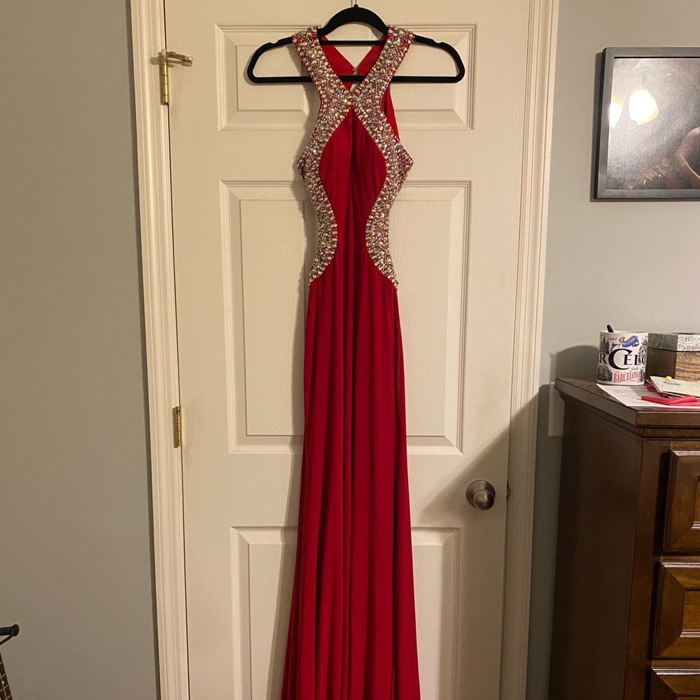 red prom dress size 0 new without tags